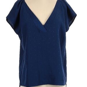 Reiss Deep Blue V-Neck Blouse